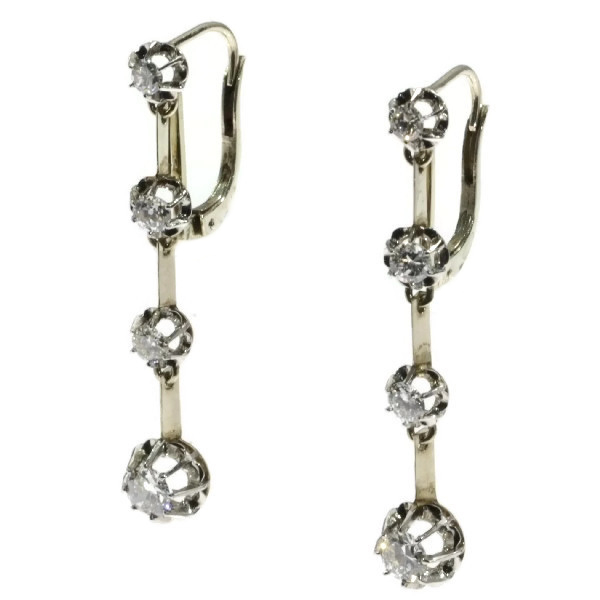 Estate diamond dangle earrings 18kt white gold